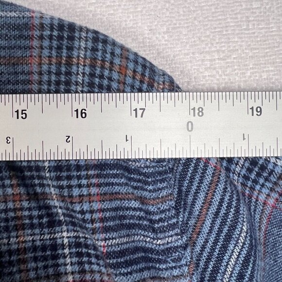 Eddie Bauer Men's‎ XL 100% Cotton Warm Brushed Twill Flannel Shirt Blue Plaid - Picture 13 of 13
